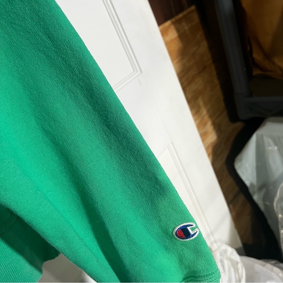 Champion Pullover Hoodie Spell Out Fuchsia Green Men’s Size Large - Picture 4 of 6